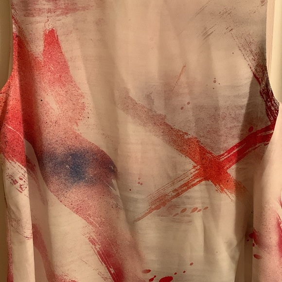 BABATON Paint Print Sleeveless Top - L - P2P 20” - Picture 2 of 4